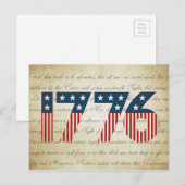 Sterren en strepen 1776 Onafhankelijkheidsdag Briefkaart (Voorkant / Achterkant)