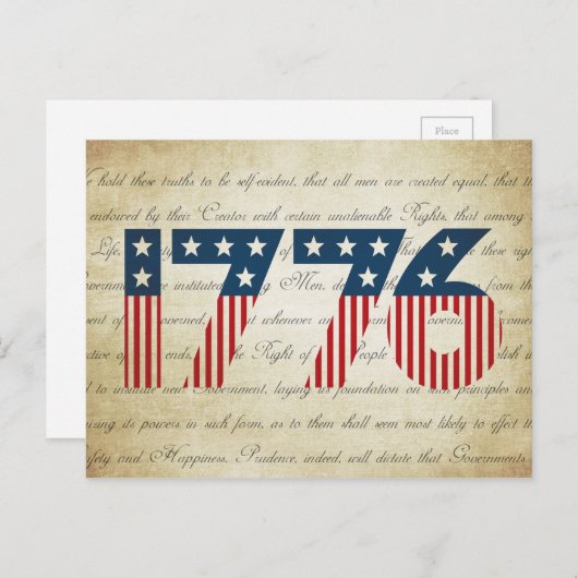 Sterren en strepen 1776 Onafhankelijkheidsdag Briefkaart (Voorkant / Achterkant)