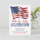 Sterren en strepen 4 juli feest kaart (Staand voorkant)