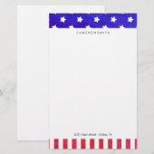 Sterren en strepen - Aangepaste naam Briefpapier (Voorkant / Achterkant)