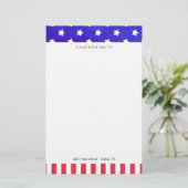 Sterren en strepen - Aangepaste naam Briefpapier (Staand voorkant)