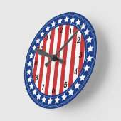 Sterren en strepen Americana Patroon Ronde Klok (Hoek)
