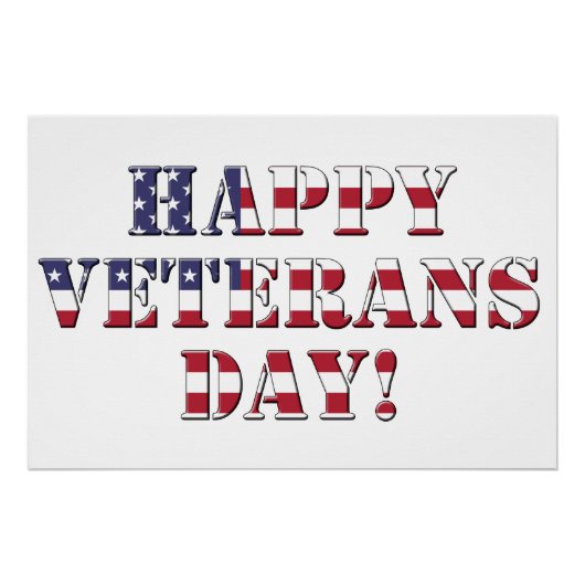 Sterren en strepen Amerikaanse Happy Veterans Day Perfect Poster (Voorkant)