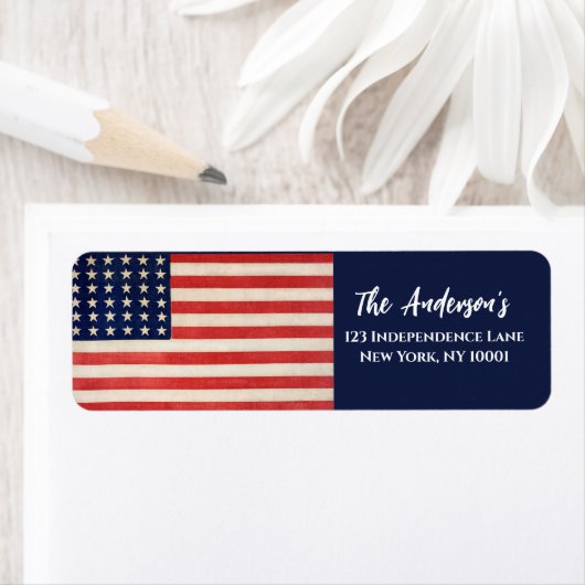  sterren en strepen Amerikaanse vlag Etiket (Insitu)