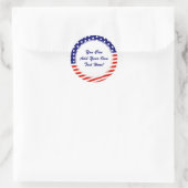 Sterren en Strepen Amerikaanse Vlag Juli 4 Ronde Sticker (Tas)