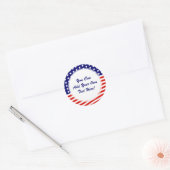 Sterren en Strepen Amerikaanse Vlag Juli 4 Ronde Sticker (Envelop)
