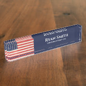  sterren en strepen Amerikaanse vlag Naambordje (Zijkant)