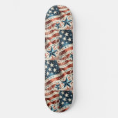 Sterren en Strepen Amerikaanse Vlag Rood Wit Blauw Persoonlijk Skateboard (Voorkant)