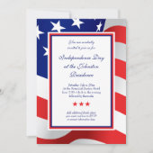 Sterren en strepen Amerikaanse vlaggenuitnodiginge Kaart (Voorkant)