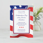 Sterren en strepen Amerikaanse vlaggenuitnodiginge Kaart (Staand voorkant)