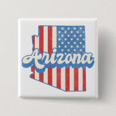 Sterren en strepen Arizona Silhouet Vierkante Button 5,1 Cm (Voorkant)