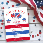 Sterren en strepen ballon 4 juli feest kaart