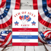 Sterren en strepen ballon 4 juli feest kaart