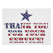 Sterren en strepen Bedankt voor uw service Perfect Poster (Voorkant)