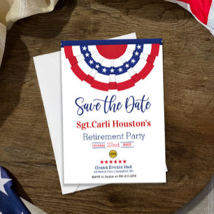 Sterren en strepen Bewaar de datum Pensioen Partij Kaart