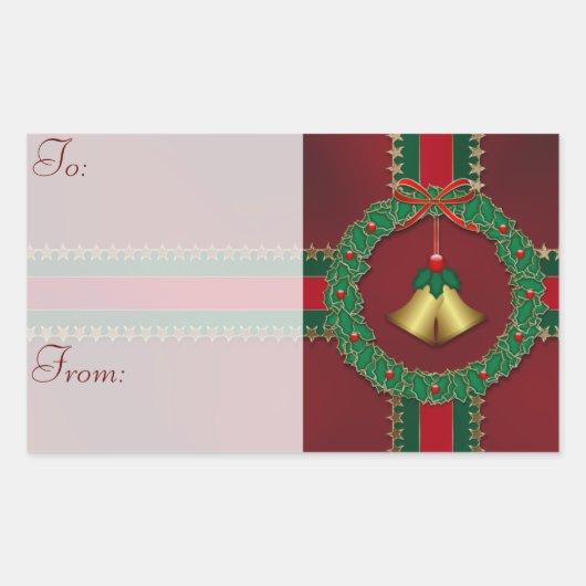 Sterren en strepen Christmas Gift Label Stickers (Voorkant)