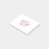 Sterren en strepen en parelwit 4 juli post-it® notes (Schuin)