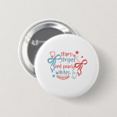 Sterren en strepen en parelwit 4 juli ronde button 5,7 cm (Voorkant /achterkant)