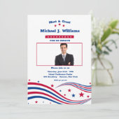 Sterren en Strepen Foto Fondsenwerving Invitatie Kaart (Staand voorkant)