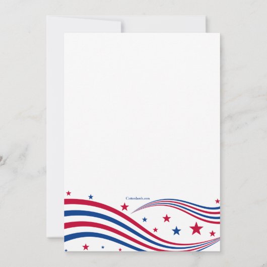 Sterren en Strepen Foto Fondsenwerving Invitatie Kaart (Achterkant)