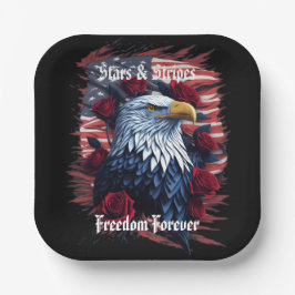 Sterren en strepen Freedom Eagle Amerikaanse vlag Papieren Bordje