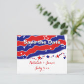 Sterren en strepen gepersonaliseerd SAVE THE DATE Aankondigingskaart (Staand voorkant)
