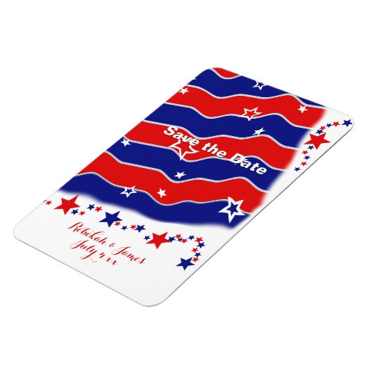 Sterren en strepen gepersonaliseerd SAVE THE DATE Magneet (Linkerzijde)