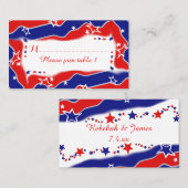 Sterren en strepen Gepersonaliseerde tafelstoelen Plaatskaartje (Voorkant / Achterkant)