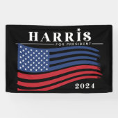 Sterren en strepen Harris voor President 2024 Spandoek (Horizontaal)