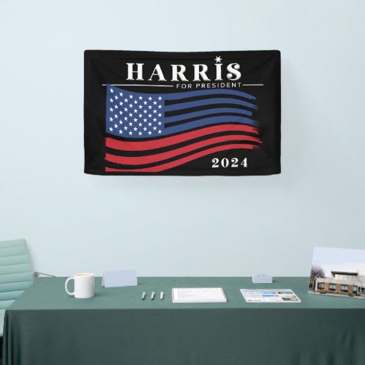 Sterren en strepen Harris voor President 2024 Spandoek (Beurs)