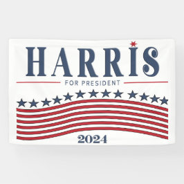 Sterren en strepen Harris voor President 2024 Spandoek