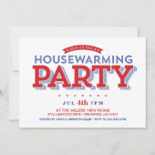 Sterren en strepen Housewarming Party Kaart (Voorkant)