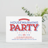 Sterren en strepen Housewarming Party Kaart (Staand voorkant)