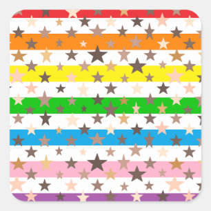 Sterren en Strepen in vele kleuren! Vierkante Sticker