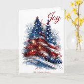 Sterren en strepen kerstboom kaart (Gele Bloem)