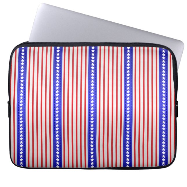 Sterren en strepen laptop sleeve (Voorkant)