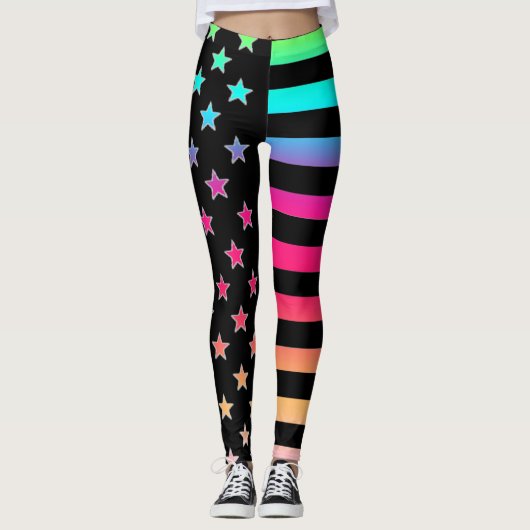 Sterren En Strepen Leggings (Voorkant)