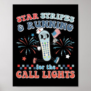Sterren en strepen lopen voor calllights 4e van J Poster