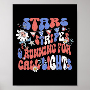 Sterren en strepen lopen voor calllights 4e van J Poster
