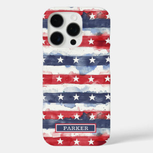 Sterren en Strepen met Monogram iPhone 16 Pro Hoesje