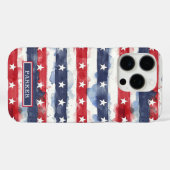Sterren en Strepen met Monogram Case-Mate iPhone Case (Achterkant (horizontaal))