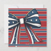 Sterren en strepen met Schattigee patriottische bo Feestdagenkaart (Achterkant)