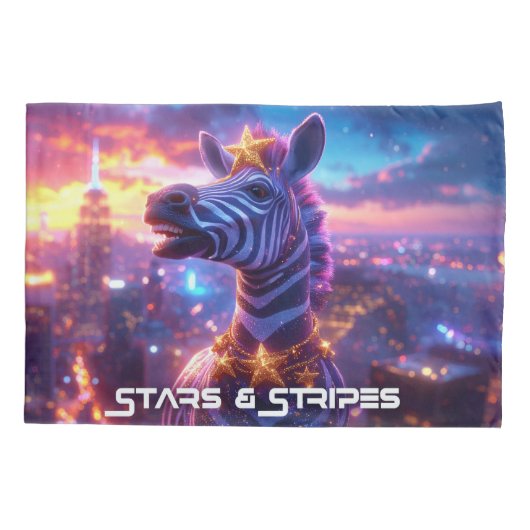 Sterren en strepen met Zebra Zanzibar Kussensloop (Achterkant)