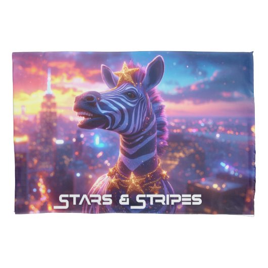 Sterren en strepen met Zebra Zanzibar Kussensloop (Voorkant)