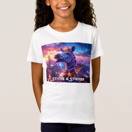 Sterren en strepen met Zebra Zanzibar - T-shirt (Voorkant)