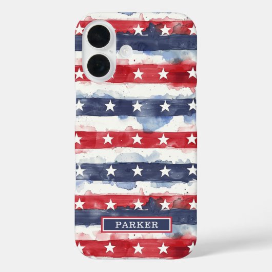 Sterren en Strepen Monogram Case-Mate iPhone Case (Achterkant)
