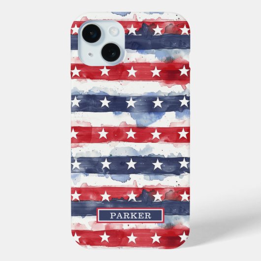 Sterren en Strepen Monogram Case-Mate iPhone Case (Achterkant)