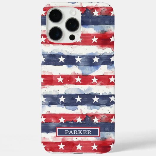 Sterren en Strepen Monogram Case-Mate iPhone Case (Achterkant)