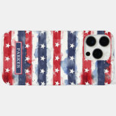 Sterren en Strepen Monogram Case-Mate iPhone Case (Achterkant (horizontaal))