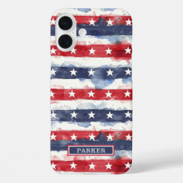 Sterren en Strepen Monogram iPhone 16 Plus Hoesje